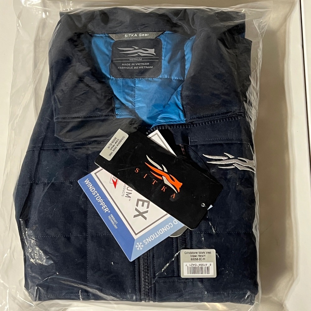 Sitka Gear Grindstone Work Vest Eclipse Navy Blue Gore-Tex Windstopper 80058